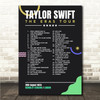 Taylor Swift - Concert Setlist Gig Poster Print Canvas Black Green - Wembley London England - Aug 20 2024