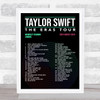 Taylor Swift - Concert Setlist Gig Poster Print Canvas Black - Wembley London England - Aug 20 2024