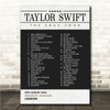 Taylor Swift - Concert Setlist Gig Poster Print Canvas Black Grey - Wembley London England - Aug 20 2024