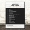Adele - Concert Setlist Poster Print Canvas Black Grey - Sonderfreifläche Messe - Aug 24th 2024