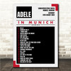 Adele - Concert Setlist Poster Print Canvas Grey Red - Sonderfreifläche Messe - Aug 24th 2024