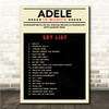 Adele - Concert Setlist Poster Print Canvas Mustard Black - Sonderfreifläche Messe - Aug 24th 2024