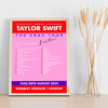Taylor Swift - Concert Setlist Gig Poster Print Canvas Red Pink - Wembley London England - Aug 20 2024