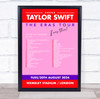 Taylor Swift - Concert Setlist Gig Poster Print Canvas Red Pink - Wembley London England - Aug 20 2024