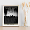 Taylor Swift - Concert Setlist Gig Poster Print Canvas Silhouette Music Concert - Wembley London England - Aug 20 2024