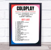 Coldplay - Concert Setlist Gig Poster Print Canvas Retro Blue - Croke Park Dublin Ireland - Sept 2nd 2024