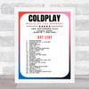 Coldplay - Concert Setlist Gig Poster Print Canvas Retro Blue - Croke Park Dublin Ireland - Sept 2nd 2024