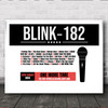 Blink-182 - Concert Setlist Gig Poster Print Canvas Black Red Mic - The OVO Hydro Glasgow Scotland - Aug 30th 2024