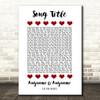 Red Hearts In Row Any Song Lyric Personalised Music Wall Art Print