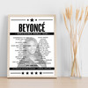 Beyonce - Concert Setlist Poster Print Canvas - Tottenham Hotspur Stadium, London, England - June 4th 2023