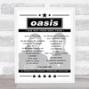 Oasis - Concert Setlist Poster Print Canvas - Murrayfield Stadium, Edinburgh, Scotland - June 17th 2009