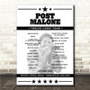 Post Malone - Concert Setlist Poster Print Canvas - Resorts World Arena, Birmingham, England - May 14th 2023