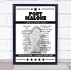 Post Malone - Concert Setlist Poster Print Canvas - The OVO Hydro, Glasgow, Scotland - May 13th 2023