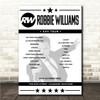 Robbie Williams - Concert Setlist Poster Print Canvas - The OVO Hydro, Glasgow, Scotland - 24th October 2022