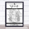 Taylor Swift - Concert Setlist Poster Print Canvas - Scottish Gas Murrayfield Stadium, Edinburgh, Scotland - June 9th 2024