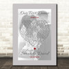 Grey Border  Wedding Photo First Dance Any Song Lyric Wall Art Print