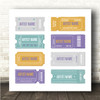 Concert Tickets Any Artists Song Square Personalised Square Music Song Lyric Art Print
