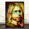 Nirvana Smells Like Teen Spirit Kurt Cobain Abstract Wording Music Song Lyric Art Print