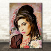 Amy Winehouse Tears Dry On Their Own Colourful Floral Face Music Song Lyric Wall Art Print