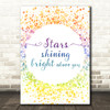 Doris Day Dream A Little Dream Of Me Multicolour Stars Music Song Lyric Wall Art Print