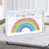 Watercolour Rainbow & Clouds Any Song Lyric Acrylic Block