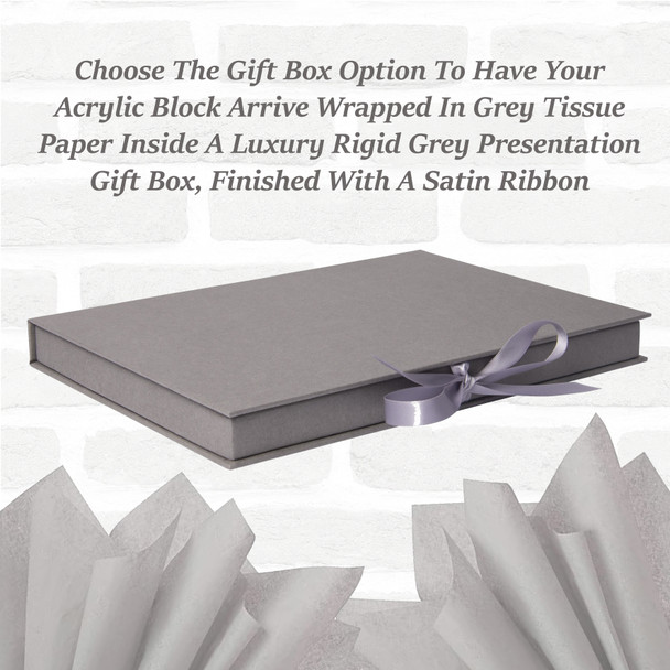 Grey Man & Lady Any Song Lyric Acrylic Block
