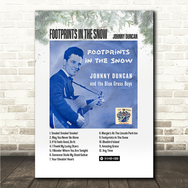 Johnny Duncan Footprints in the Snow Music Polaroid Vintage Music Wall Art Poster Print