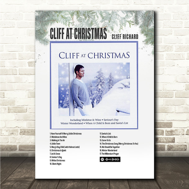 Cliff Richard Cliff At Christmas Music Polaroid Vintage Music Wall Art Poster Print