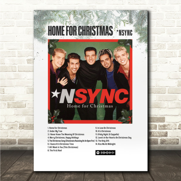 Nsync Home For Christmas Music Polaroid Vintage Music Wall Art Poster Print