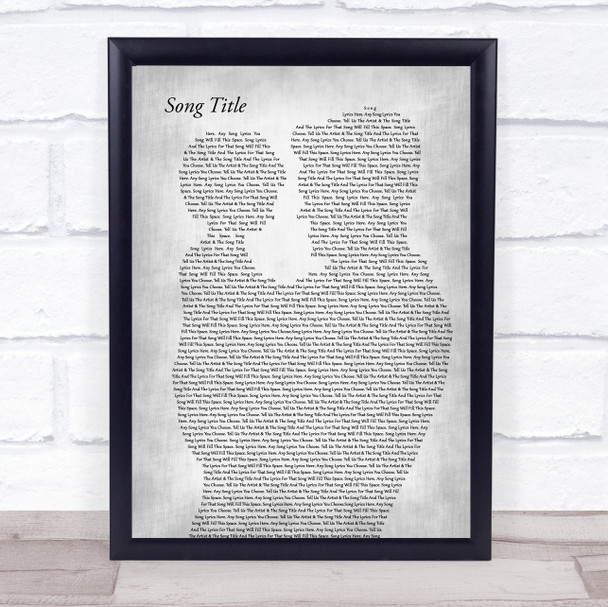 Any Song Lyrics Custom Father & Child Grey Song Lyric Print