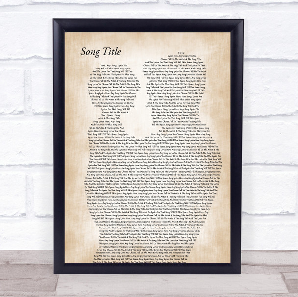 Any Song Lyrics Custom Father & Child Song Lyric Print