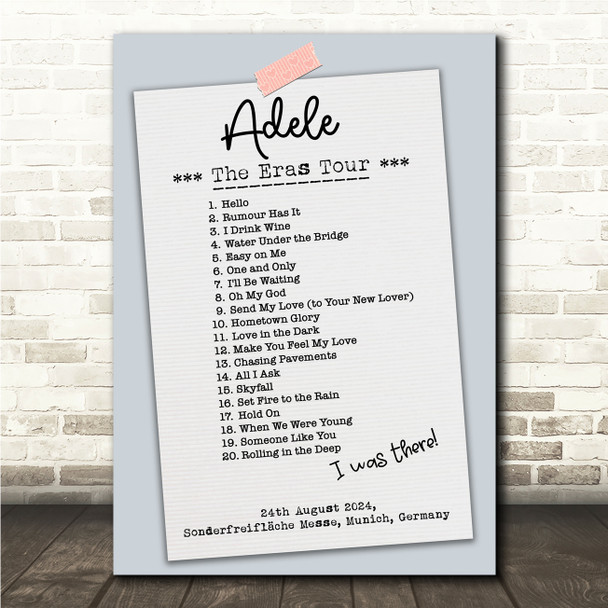 Concert Setlist Poster Print Canvas Vintage Paper - Any Artist, Date, Gig, Venue