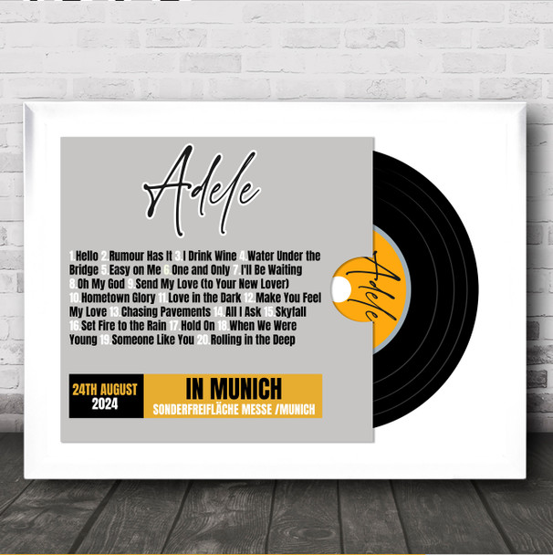 Adele - Concert Setlist Poster Print Canvas Vinyl Grey - Sonderfreifläche Messe - Aug 24th 2024