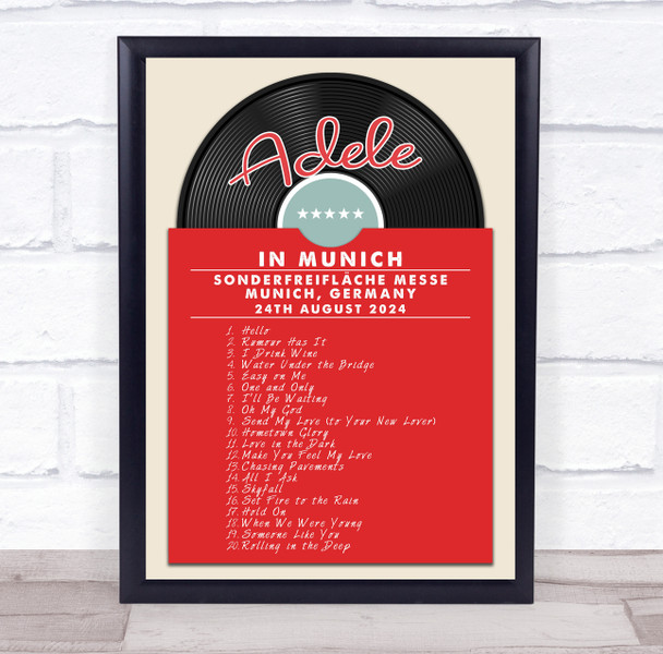 Adele - Concert Setlist Poster Print Canvas Vintage Vinyl - Sonderfreifläche Messe - Aug 24th 2024