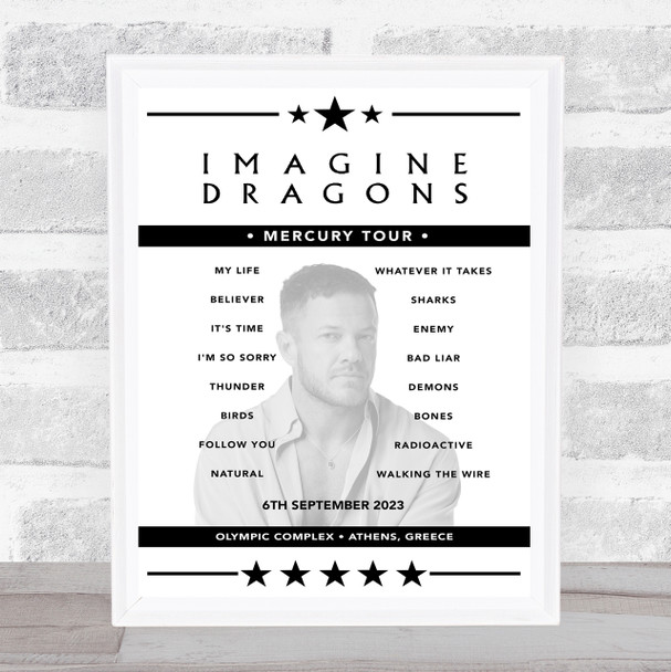 Imagine Dragons - Concert Setlist Poster Print Canvas - Olympic Complex, Athens, Greece - September 6th 2023
