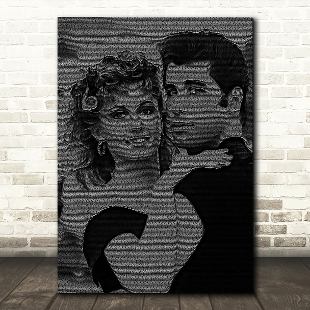 Grease You're The One That I Want Couple Face s Music Song Lyric Wall Art Print