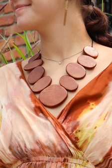 Wood Pebble Necklace