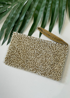 Cream Bead Clutch