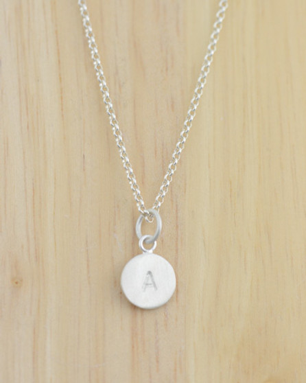 Silver- Stamped Letter Charm