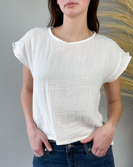 Crop  Cotton Gauze Top