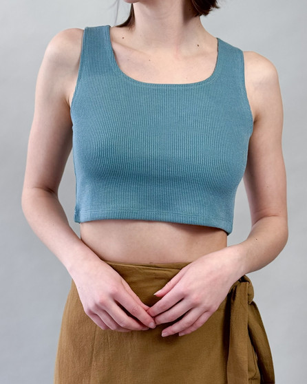 Figwood Ribbed Cropped Tank