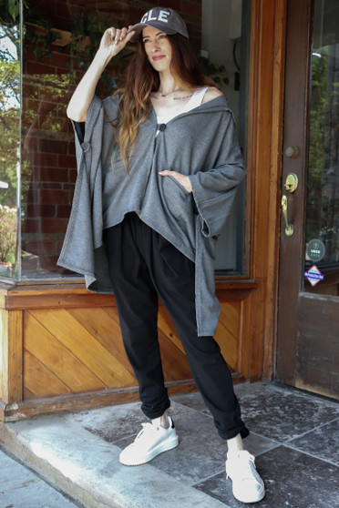 Oversized Button Hoodie