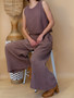 Gaga Cotton Gauze Wide Leg Pants
