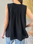 Pleated V-Neck Cotton Top