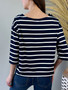 Stripe Cotton Long Sleeve Top