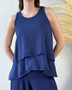 Navy Cotton Gauze Tank