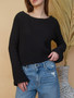 Asha Black Cotton Sweater