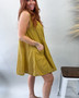 Pleated w Pocket Dress