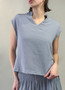 Mandarin Collar Cotton Gauze Top