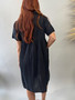 Pleated V-Neck Dress